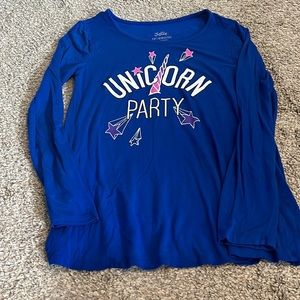 NWOT Justice size 12 long sleeve unicorn tee.
